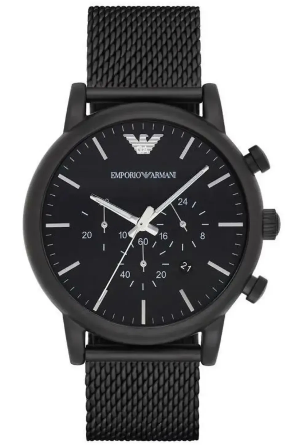 Emporio Armani  AR1968  Men's  Luigi  Black  Mesh  Band  Quartz  Chronograph  Watch