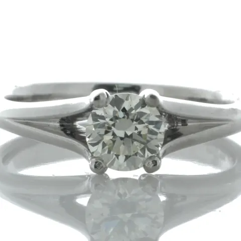 18ct White Gold Single Stone Prong Set Diamond Ring 0.71 Carats