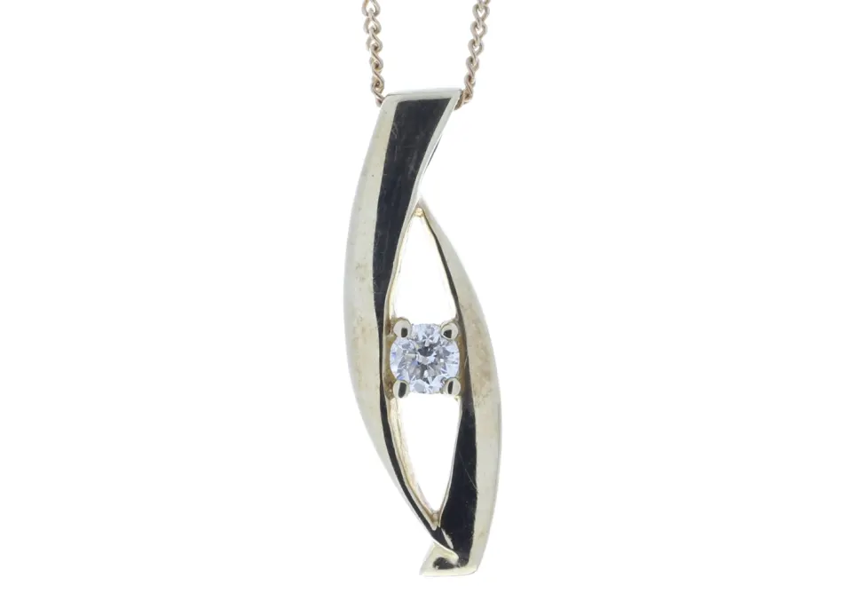9ct Claw Set Diamond Pendant 0.18 Carats