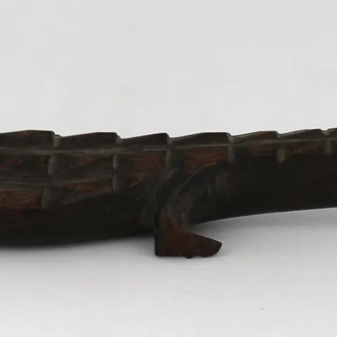Antique African Hardwood Sculpture of Crocodile