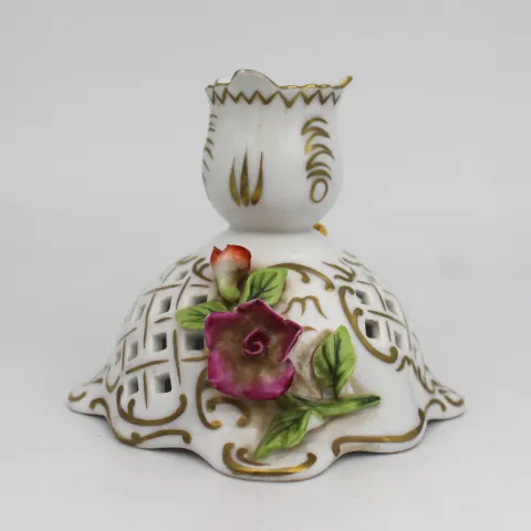 Vintage Ornate Dresden Candlestick