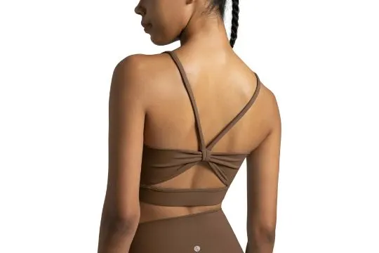10 x Women's Dreamlux Bowknot Strappy Sports Bras (Brown) L22a