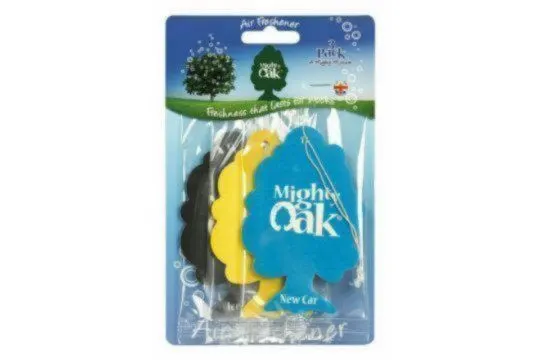 10 x Mighty Oak 3 Pack Air Fresheners (Ice Cool, Vanilla and New Car) 30 in total