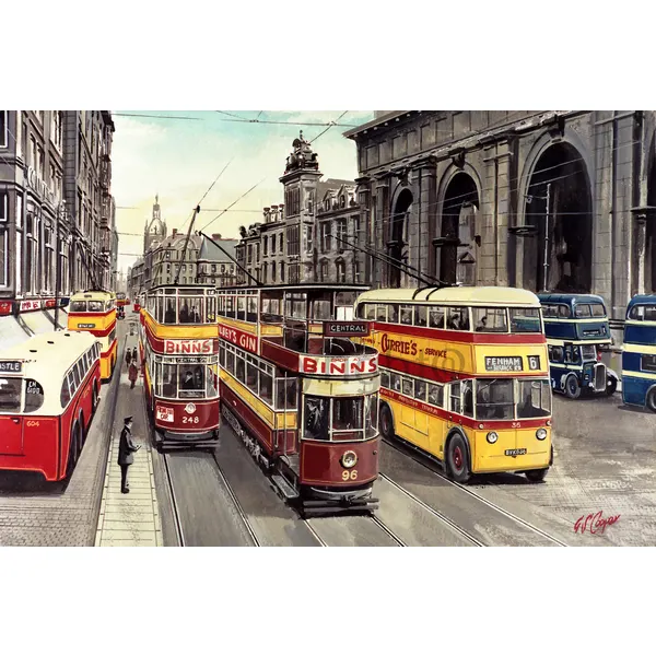 Reproduction Large Trams & Buses Metal Sign "Newcastle Transport"Reproduction Large Trams & Buses