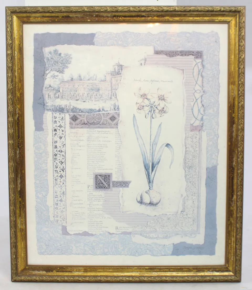 Large Contemporary Print Set in Gilt Frame