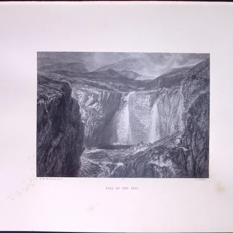 J.M.W Turner Rare “Fall of The Tees Yorkshire” 1873 Picturesque Views in England-46