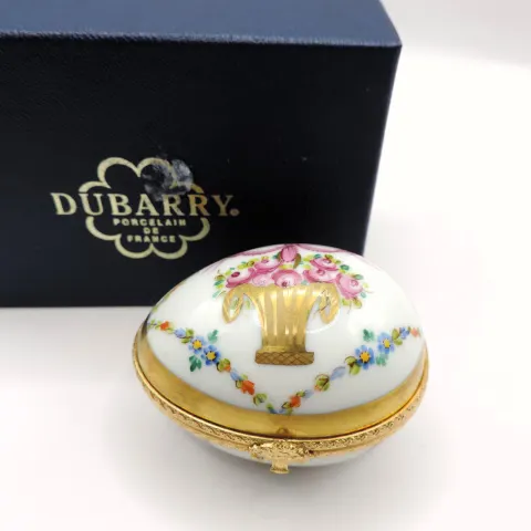 Vintage French Limoges Du Barry Feint Main Porcelain Egg