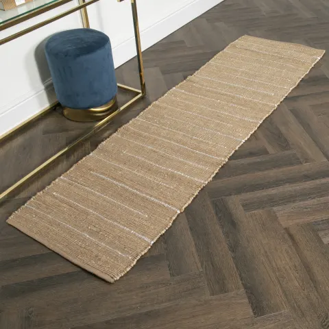 Woven Stripe Jute Runner Rug (60 x 230cm) RRP - £110