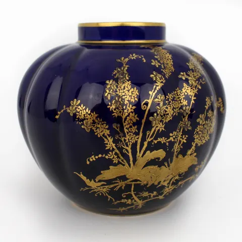 Late Victorian Royal Crown Derby Cobalt Blue & Gilded Vase