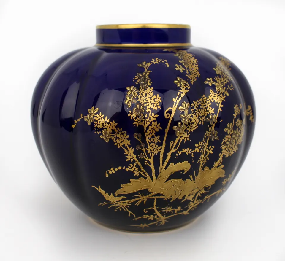 Late Victorian Royal Crown Derby Cobalt Blue & Gilded Vase