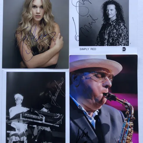 BRITISH MUSIC ARTISTS; Joss Stone, Mick Hucknall, Howard Jones & Van Morrisonsignatures