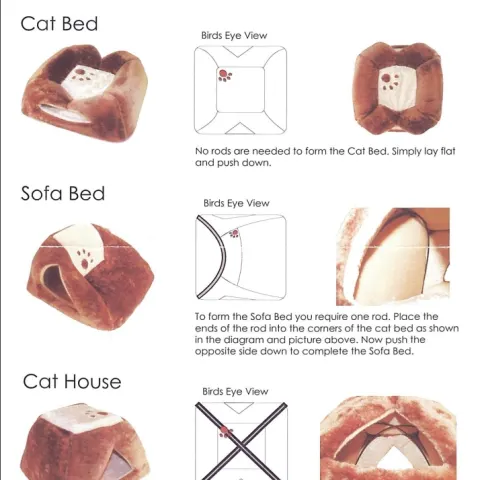 5 x 3 in 1 Cat/Small Dog Bed