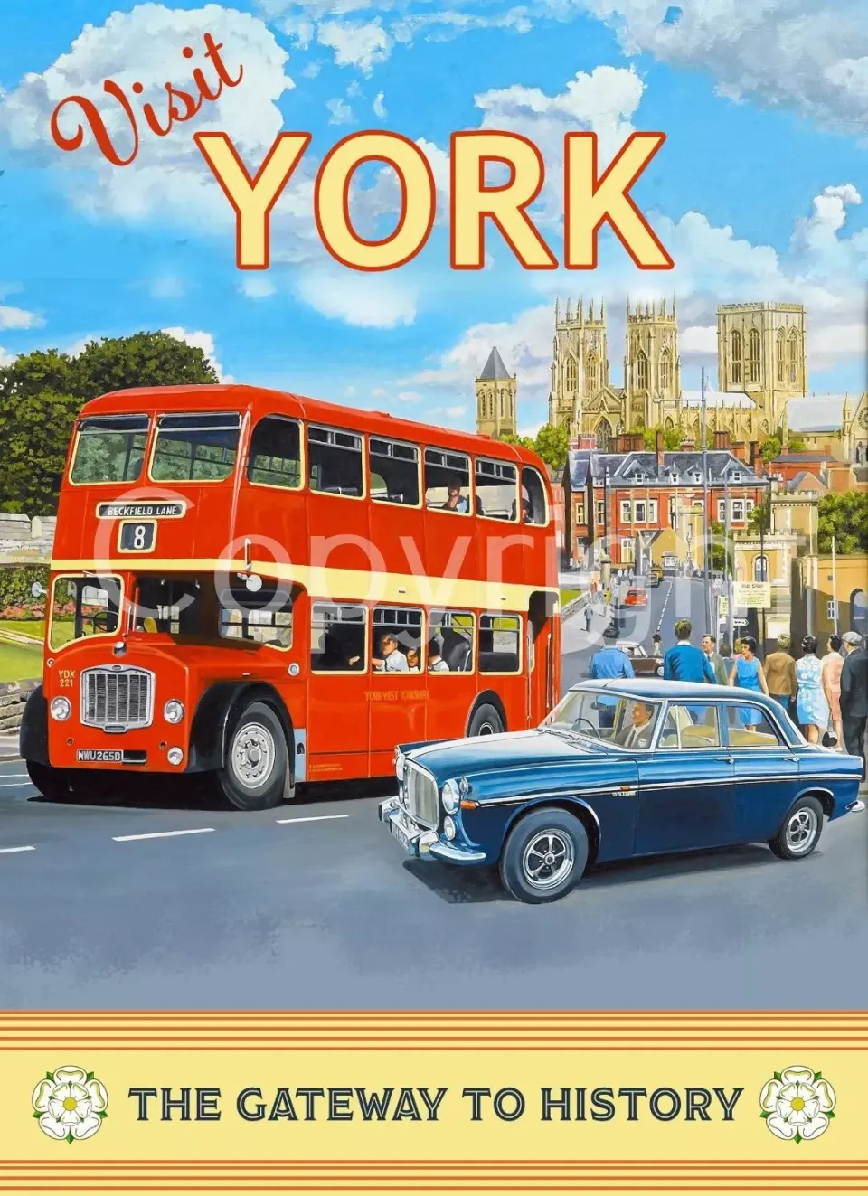 Welcome To York The Gateway To History Holiday Poster Style Metal Wall Art