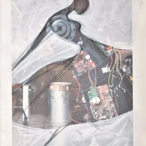 Adeola Balogun (Nigerian b.1966) 'Gyration', One off/Unique, Mixed Media On Cardboard, 2020