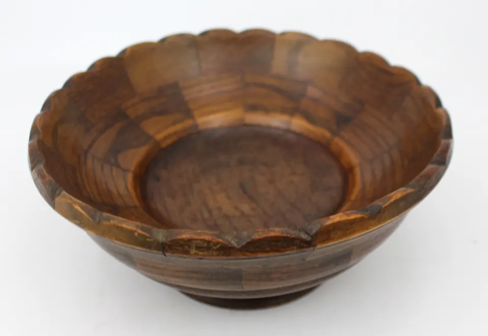 Vintage Turned Wooden Fruit Bowl