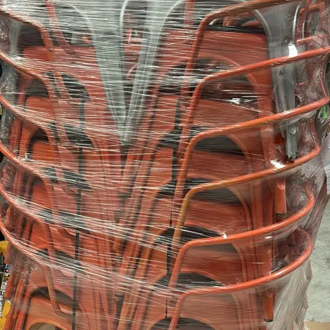 28 x Orange Torex Metal Armed Chairs 4 x Silver