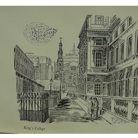 Edward Bawden Original Lithograph - London, Kings College
