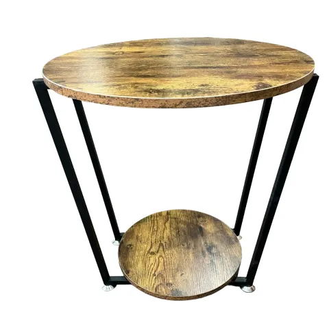 Wooden And Metal Side Table