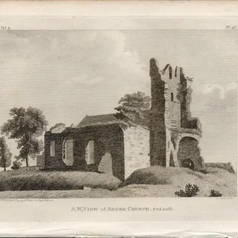 Ardee Church Co Louth Rare 1791 Francis Grose Antique Print