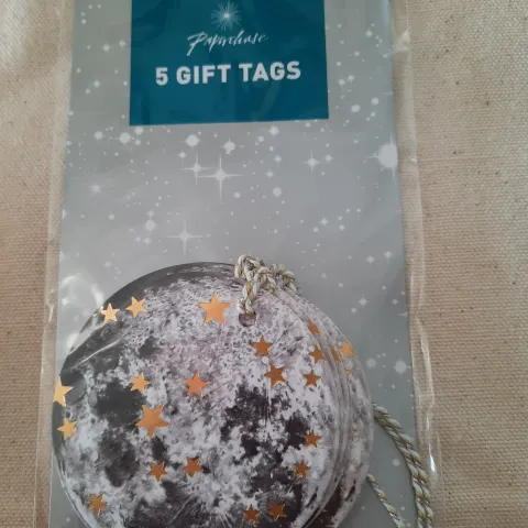 Christmas tags.  Packs of 5 RRP £2.00 each. 36 packs