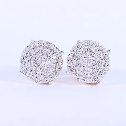 14 K/585 Yellow Gold Diamond Earring Studs