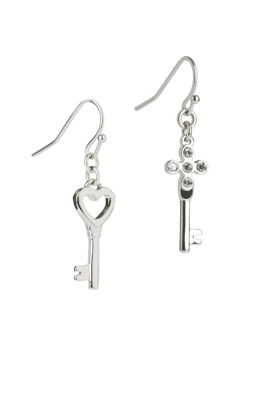 Key Drop Earrings, With One Key Having 4 Swarovski Crystals - Unboxed x 5