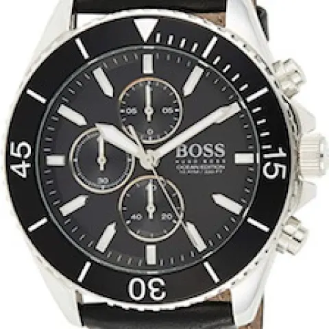 Hugo Boss 1513697 Men's Ocean Edition Black Leather Strap Chronograph Watch