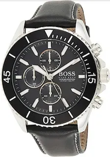 Hugo Boss 1513697 Men's Ocean Edition Black Leather Strap Chronograph Watch