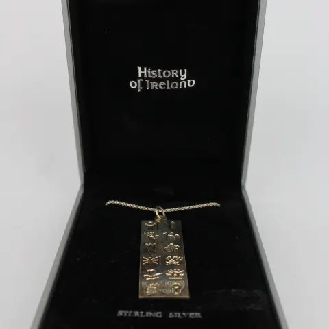 History of Ireland Sterling Silver Pendant Necklace
