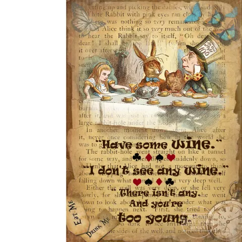 Alice In Wonderland Metal  Wall Art The Mad Hatters Tea Party.