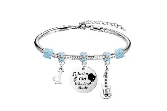 10 x Music Initial A-Z Bracelet for Fans and Lovers L14a