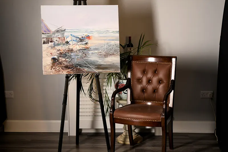 Original oil on canvas by Casali Titled "Barche"
