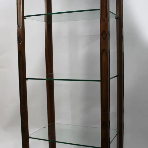 Mahogany Glazed Oriental Display Stand