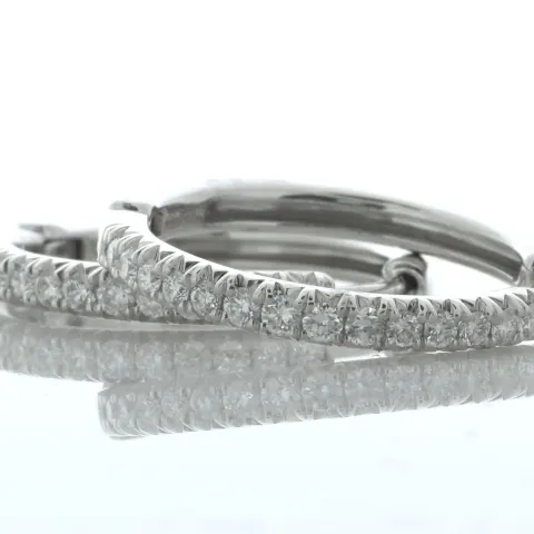 18ct White Gold Claw Set Hoop Diamond Earring 0.52 Carats