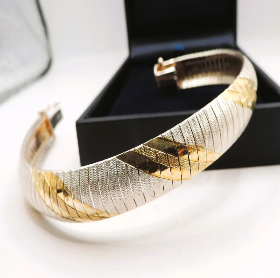 Milor Italy Gold On Sterling Silver Bicolour Bracelet With Gift Box