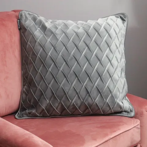 Diamond Pattern Grey Velvet Cushion Cover RRP - £50
