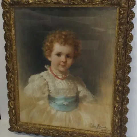 Leon Spinick Portrait of a Child Pastel 1897