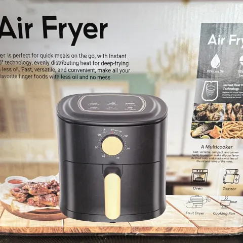 Compact Digital Air Fryer Multi-Cooker – Instant Heat 360° Technology – Black
