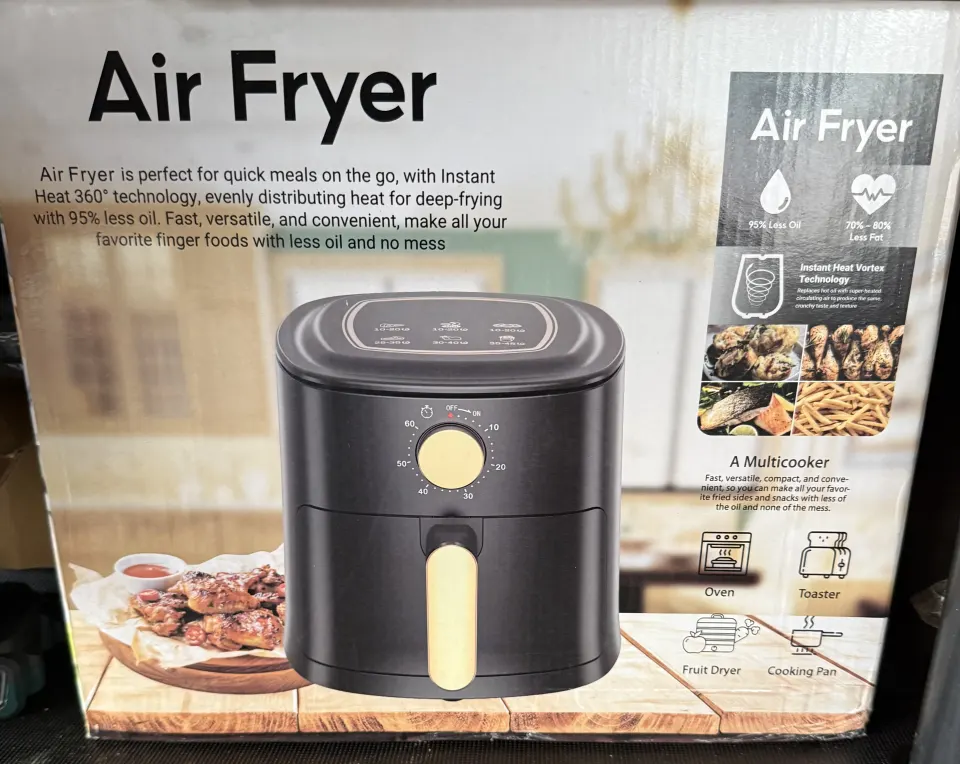 Compact Digital Air Fryer Multi-Cooker – Instant Heat 360° Technology – Black