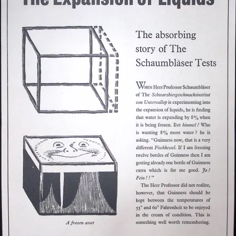 Guinness 67 Years-Old Advert 1958 Expansion of Liquids Print: G.E.2985-F