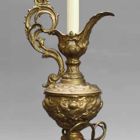 Gilded Metal Ewer Table Lamp