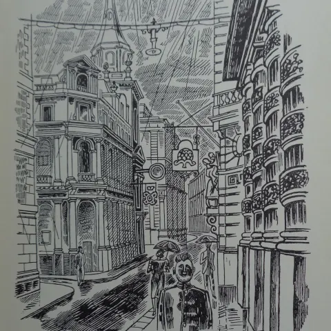 Edward Bawden Original Litograph - London 1 Lombard Street