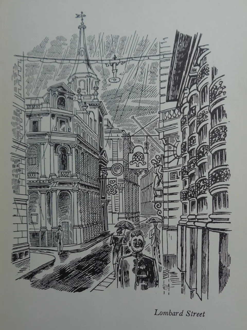 Edward Bawden Original Litograph - London 1 Lombard Street