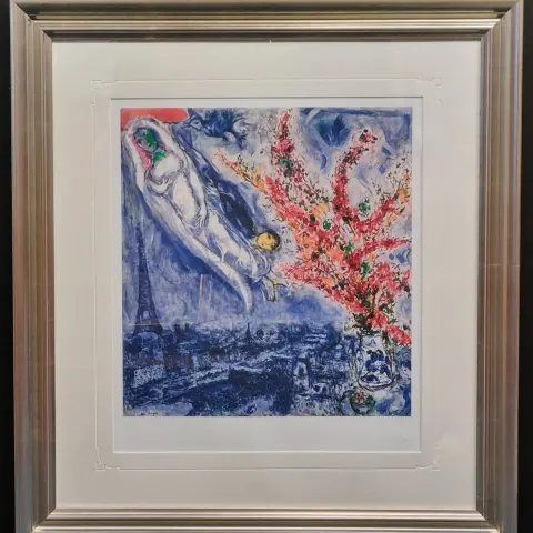 Marc Chagall Limited Edition "Flowers Over Paris "One of only 50 Worldwide.