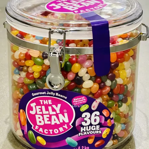 The Jelly Bean Factory 4.2 kg Monster Jar Jelly Beans 36 Flavours. BBE Sept 25 New Sealed Tub