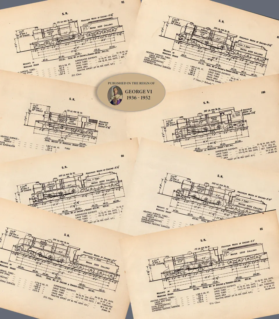 Job lot Southern Railway Locomotive Detailed Diagrams 85-Year-Old-4.