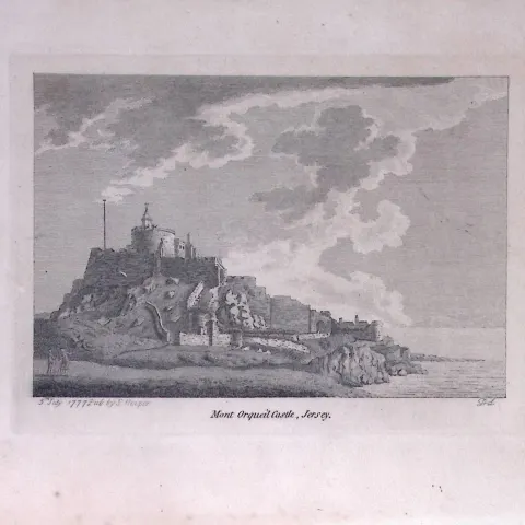 Jersey Mont Orqueil Castle Francis Grose Rare 240 Years-Old Copper Engraving-14
