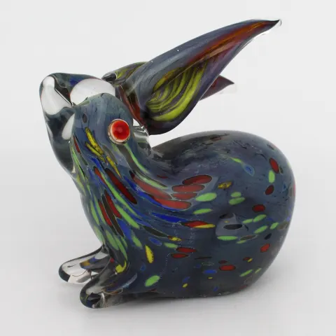 Vintage Glass Rabbit Sculpture