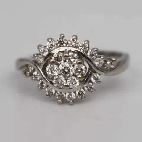 Diamond Fancy Cluster 18ct White Gold Ring