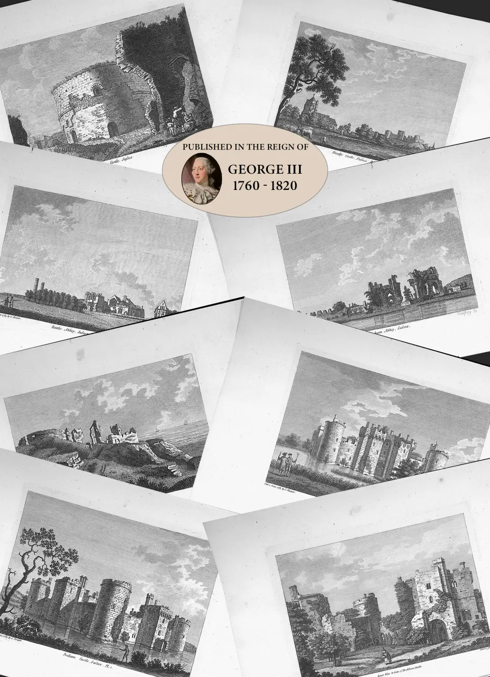 Job Lot Sussex  Francis Grose Antique 230+ Years Old Copper Engravings-2.